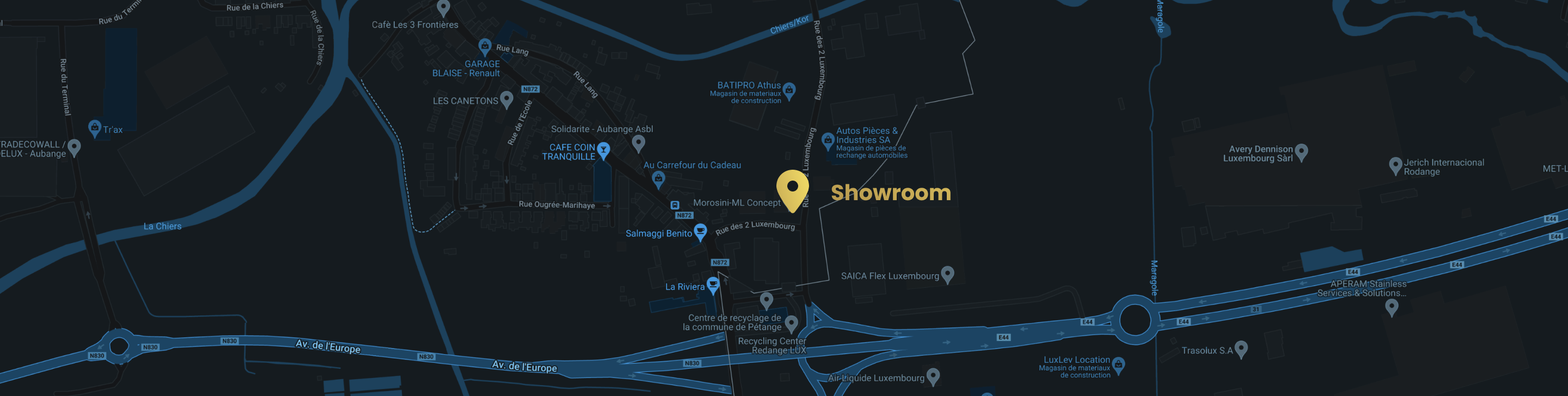 Map vers notre showroom plafond tendu